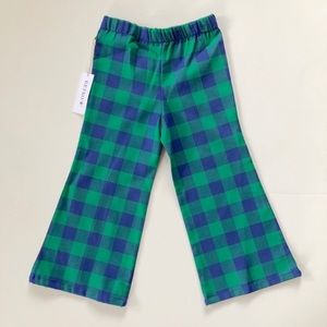 Plaid Green and Blue Cotton Bellbottoms- Toddler